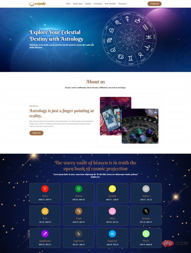 星座占卜资讯HTML5网站模板-源码分享网