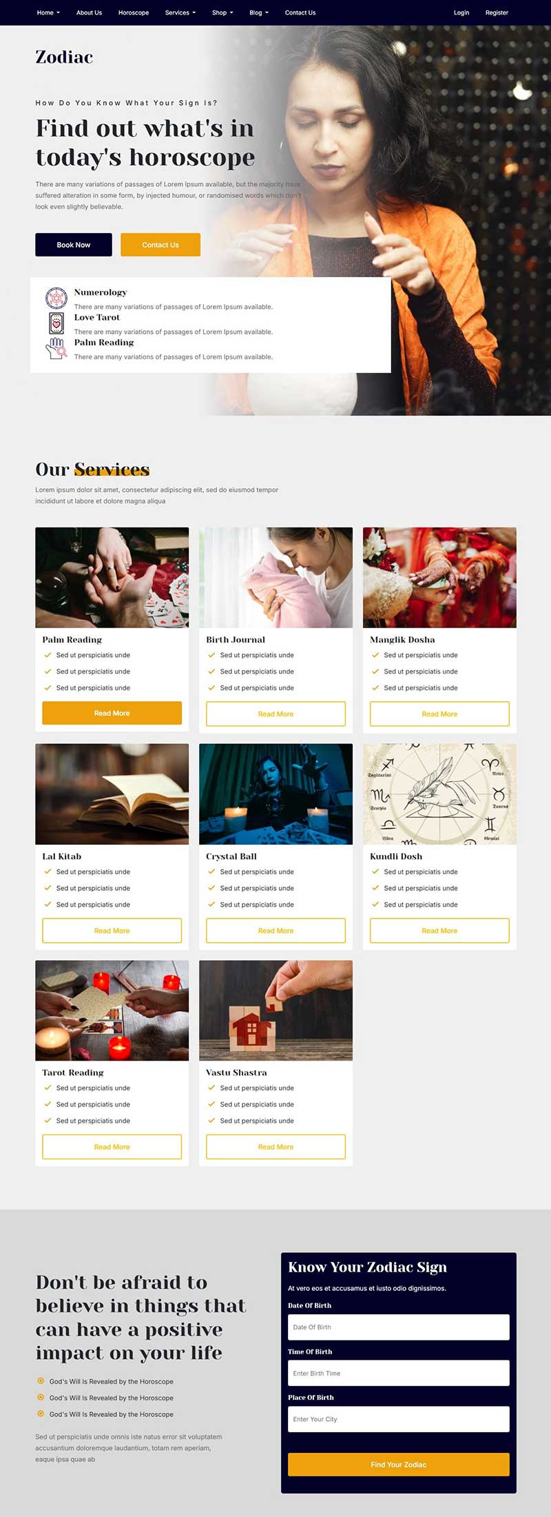 星座占卜类主题网站静态html模板