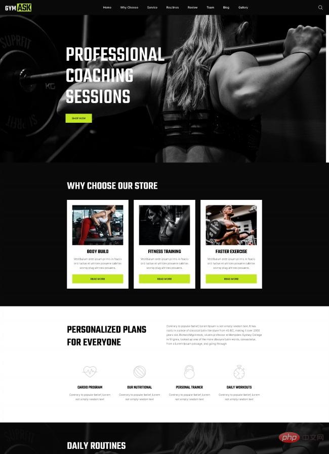 健身房俱乐部HTML5引导页模板-源码分享网