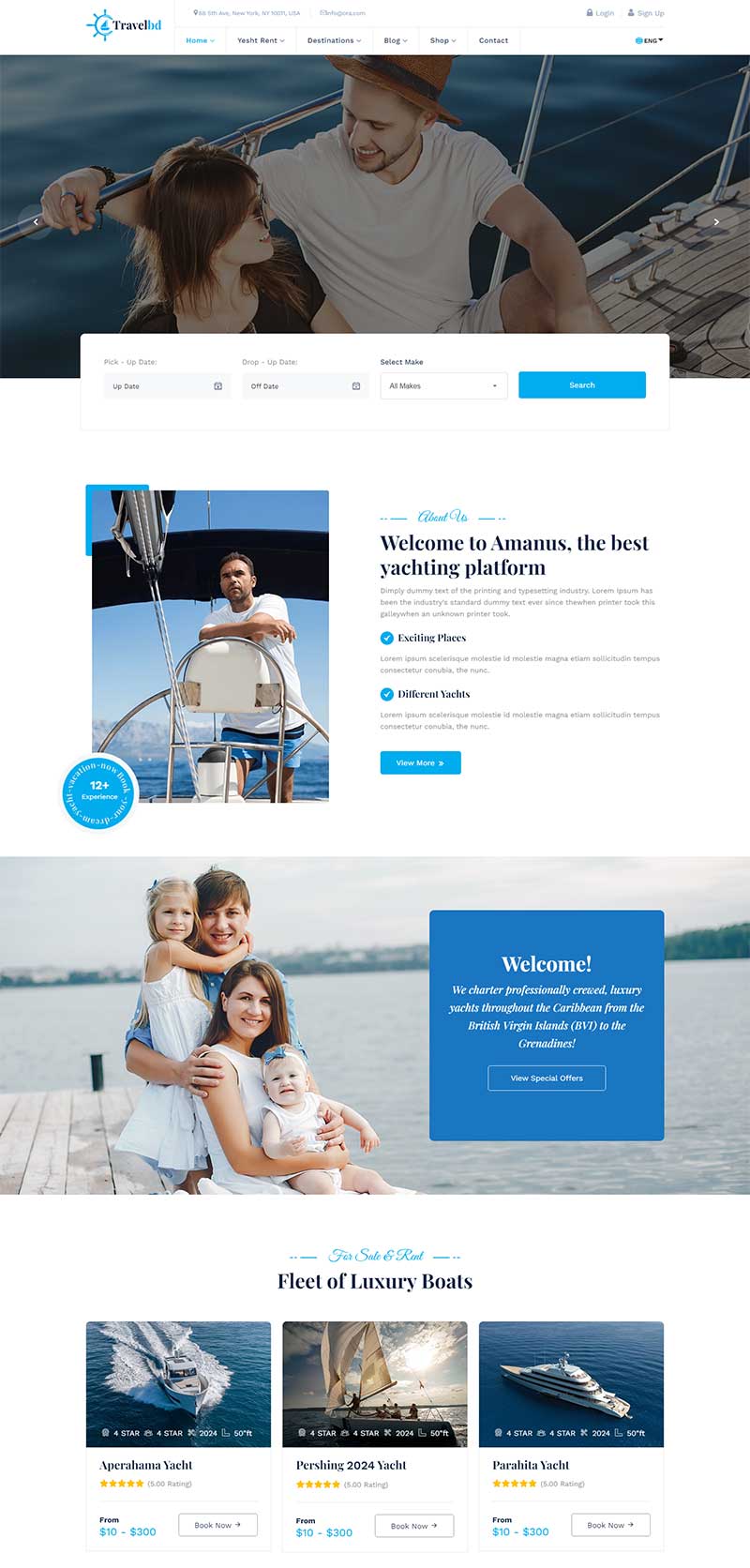 游艇租赁服务机构前端静态网站模板-源码分享网