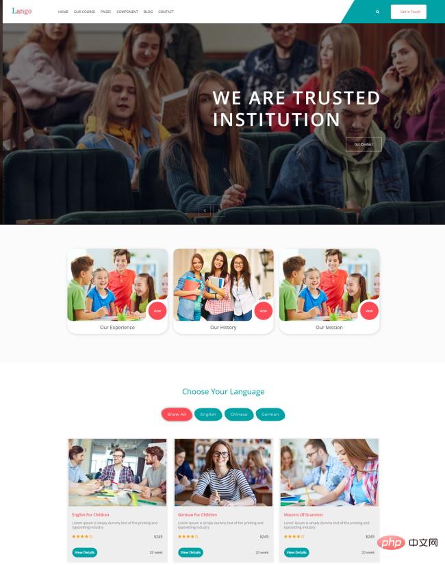 技能培养教育服务机构网站模板-源码分享网