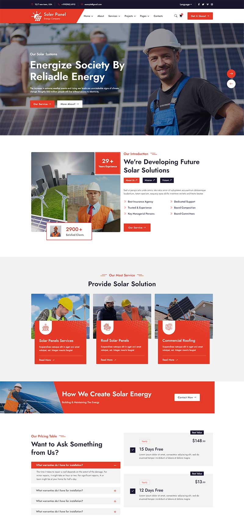 太阳能新能源行业静态网页模板-源码分享网