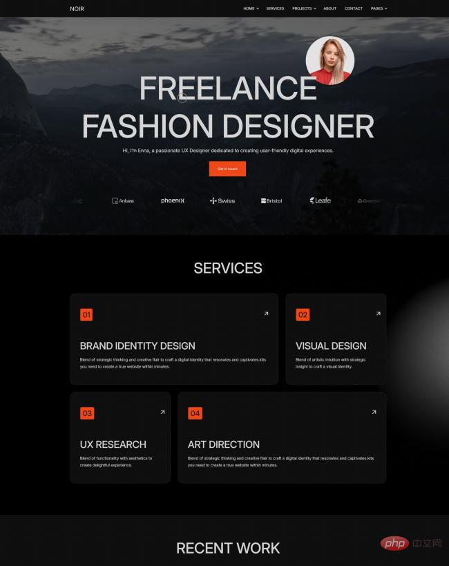 时装设计师个人简历网站模板-源码分享网