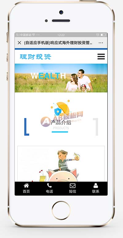 (自适应手机版)响应式海外理财投资管理类织梦模板-源码分享网