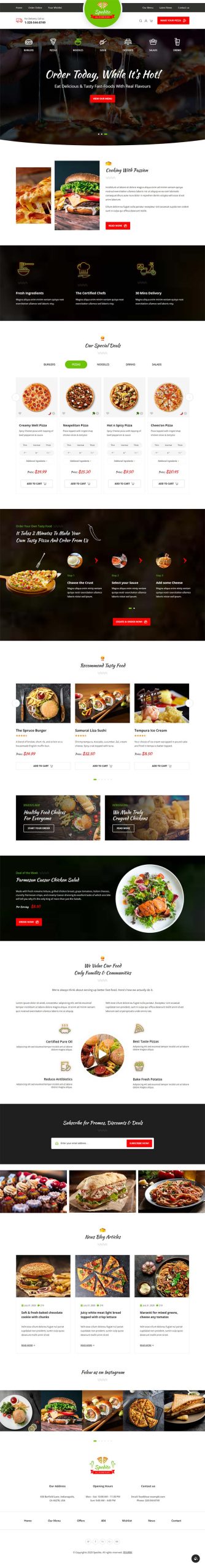 快餐美食预订官网html模板-源码分享网