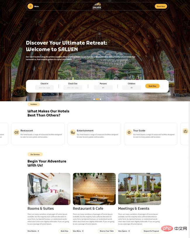 响应式酒店宣传服务网站模板-源码分享网