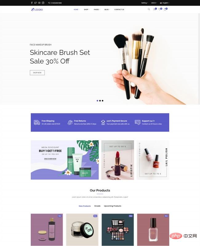 Bootstrap5美容化妆品电子商务模板-源码分享网
