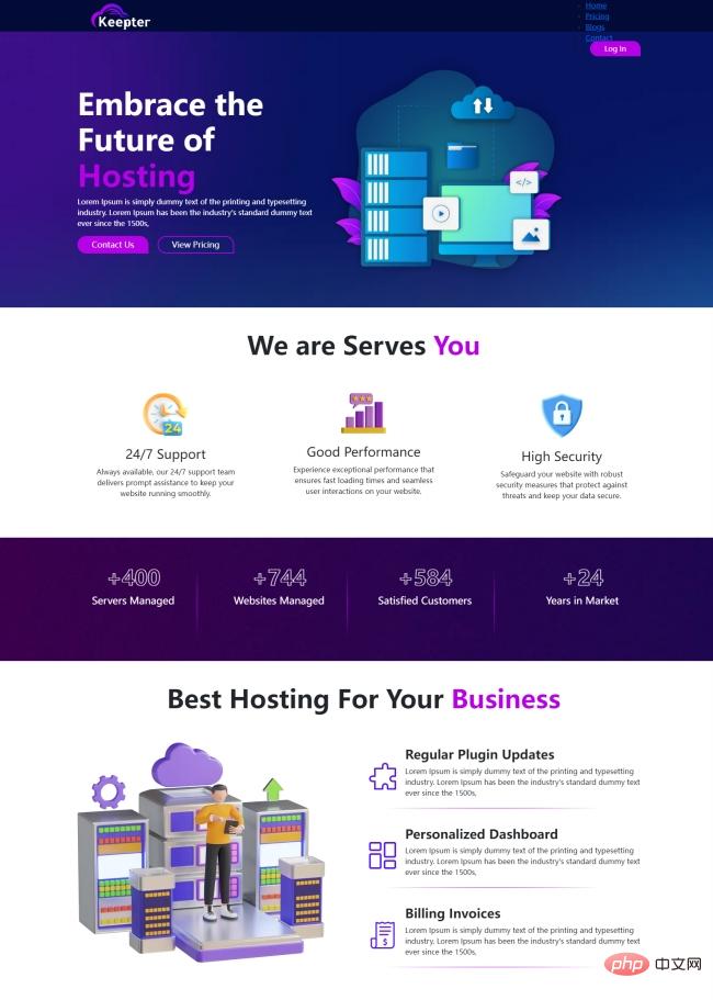 HTML5主机托管服务公司网站模板-源码分享网