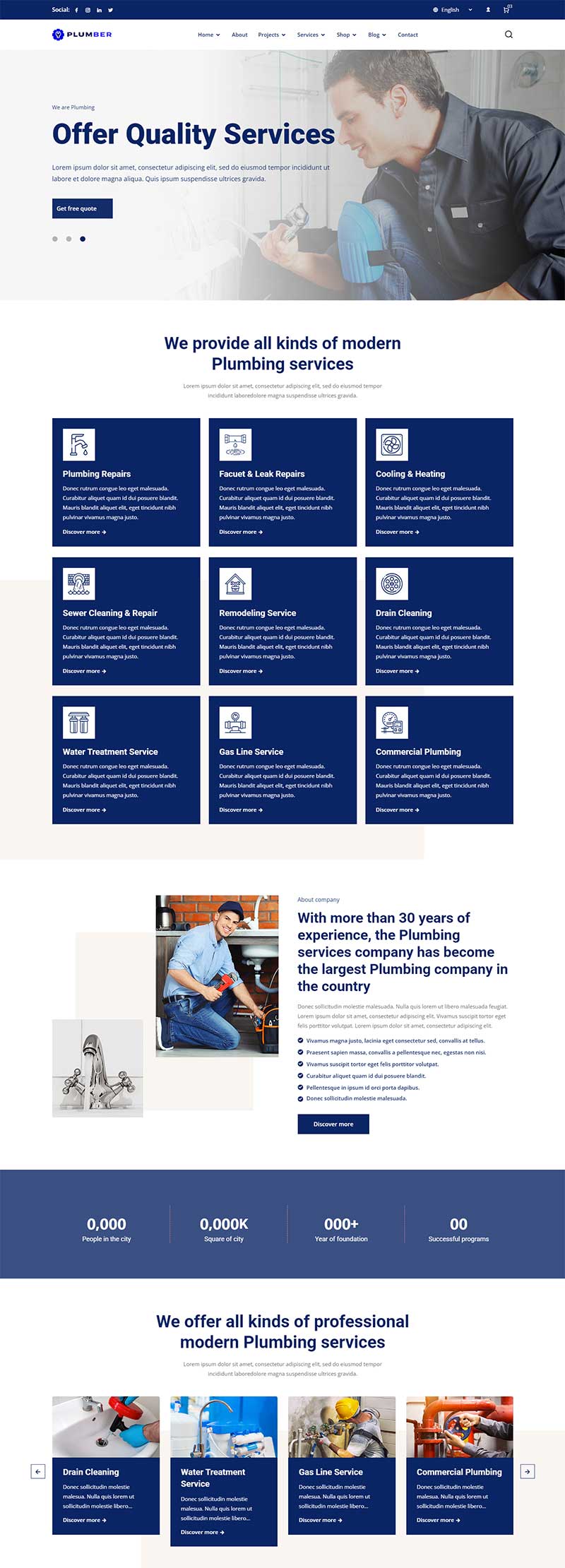 管道维修服务公司前端静态网站模板-源码分享网