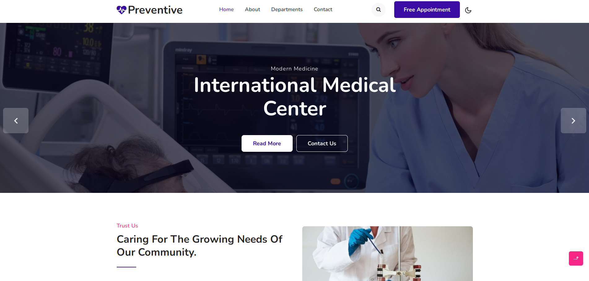 医学研究响应式网页模板-Preventive