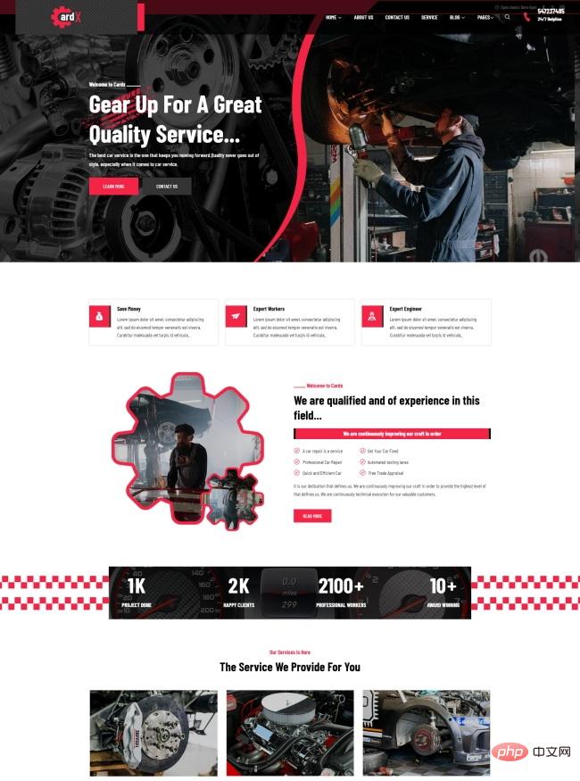 HTML5汽车服务公司宣传网站模板
