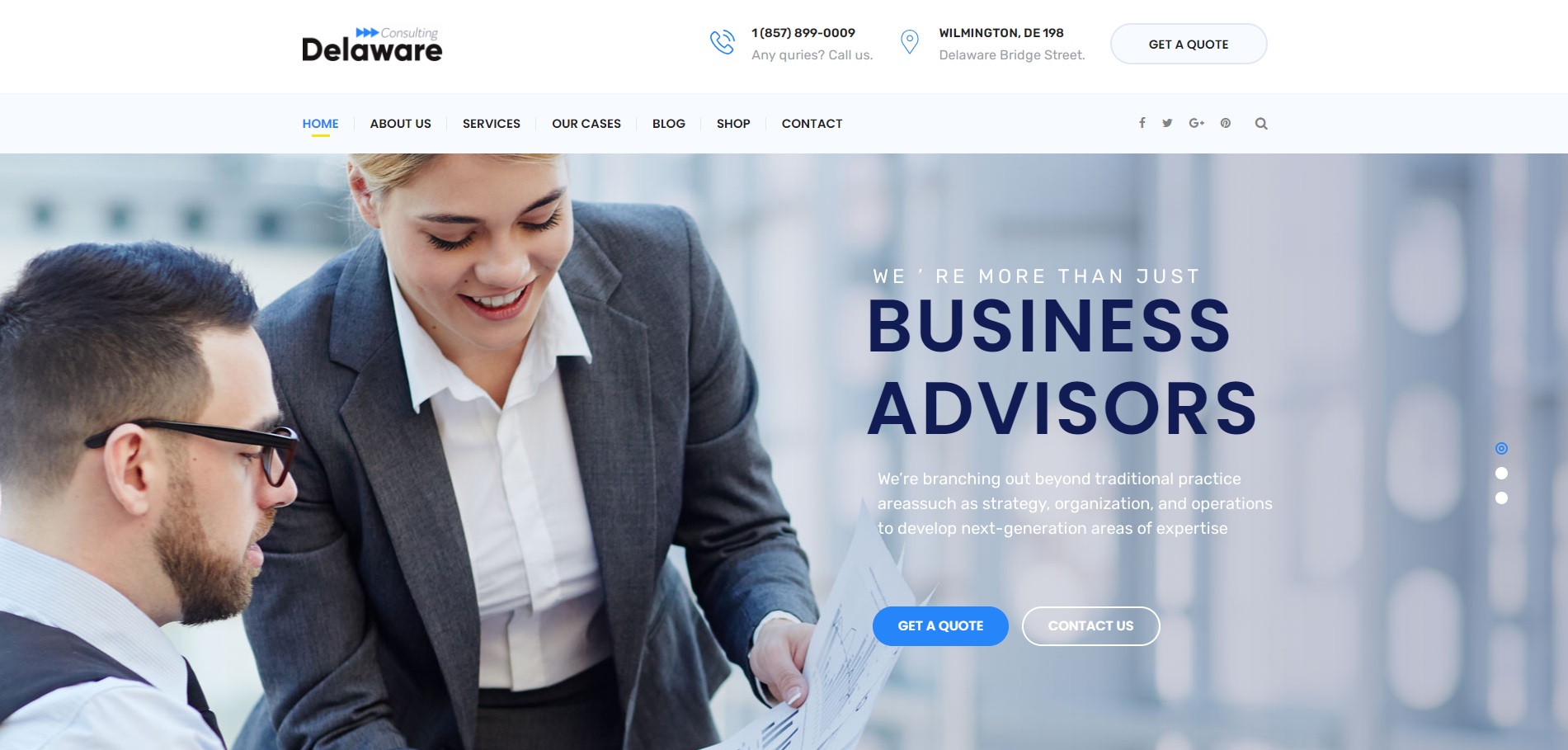 响应式金融企业网站WordPress主题-Delaware-源码分享网