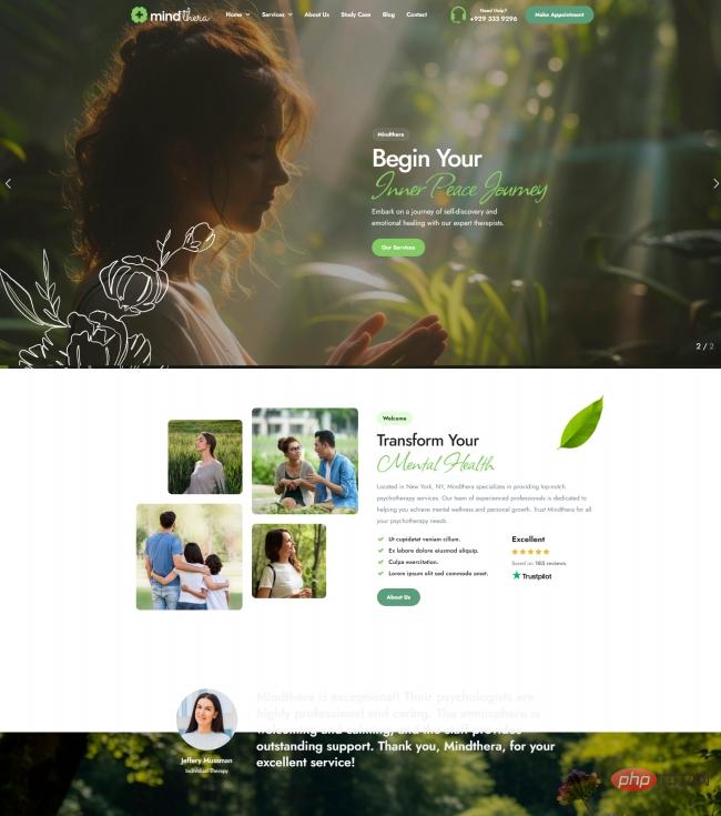 心理健康咨询服务机构网站模板-源码分享网