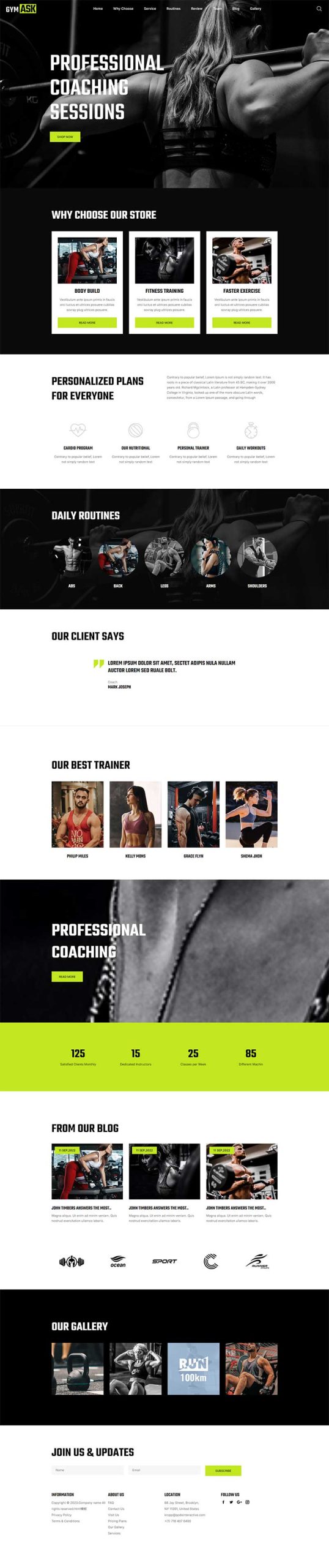 HTML5健身房前端静态网站引导页模板-源码分享网