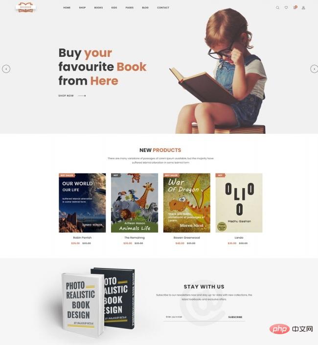 响应式图书电子商务网站模板-源码分享网