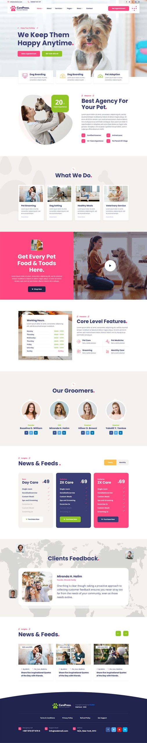 宠物护理兽医店铺官网静态HTML5模板-源码分享网