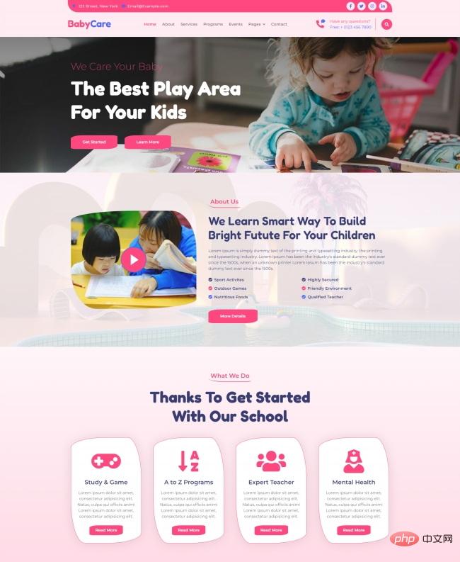 HTML5婴幼儿早教启蒙机构网站模板-源码分享网