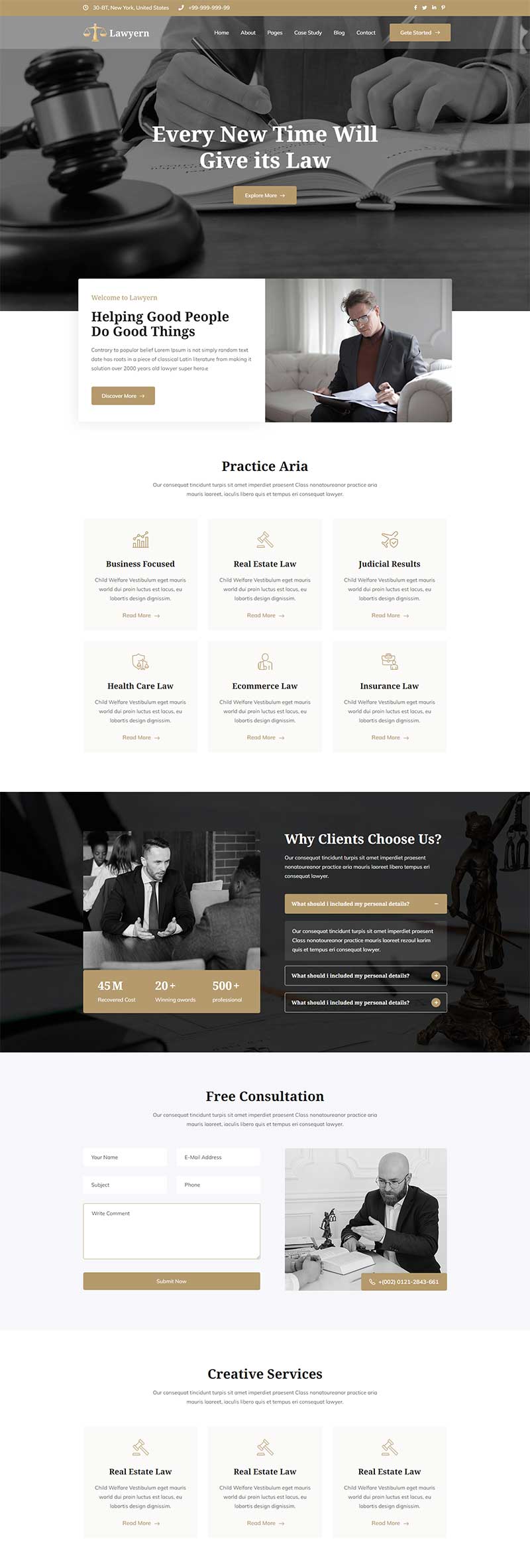 HTML5法律司法咨询网站前端模板