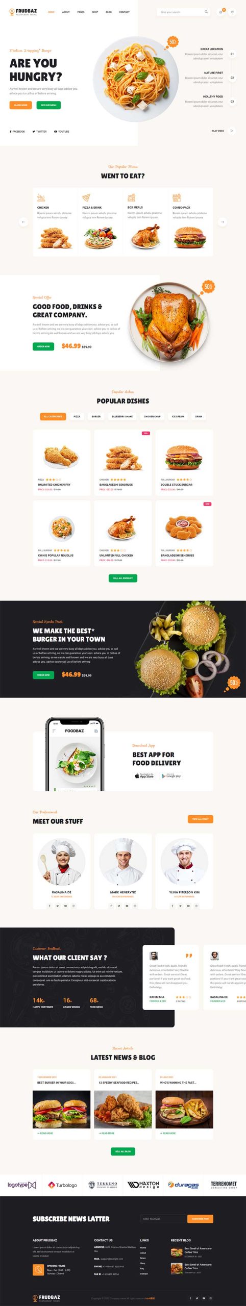 HTML5快餐美食西餐餐饮类前端静态html网站模板-源码分享网