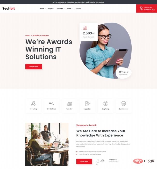 IT解决方案服务公司响应式网站模板-源码分享网