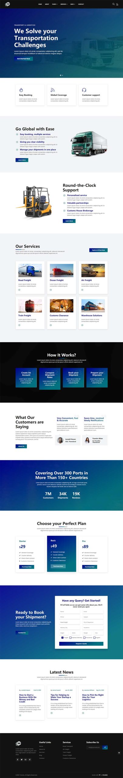 大气的物流行业公司官网HTML模板-源码分享网