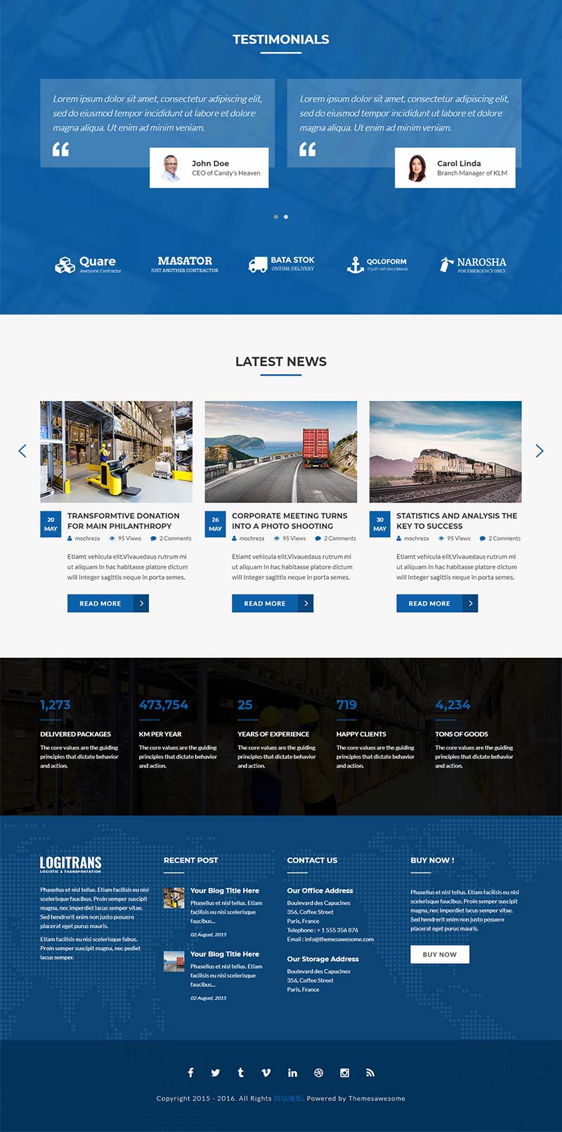 物流和运输公司官网模板快递行业静态html模板
