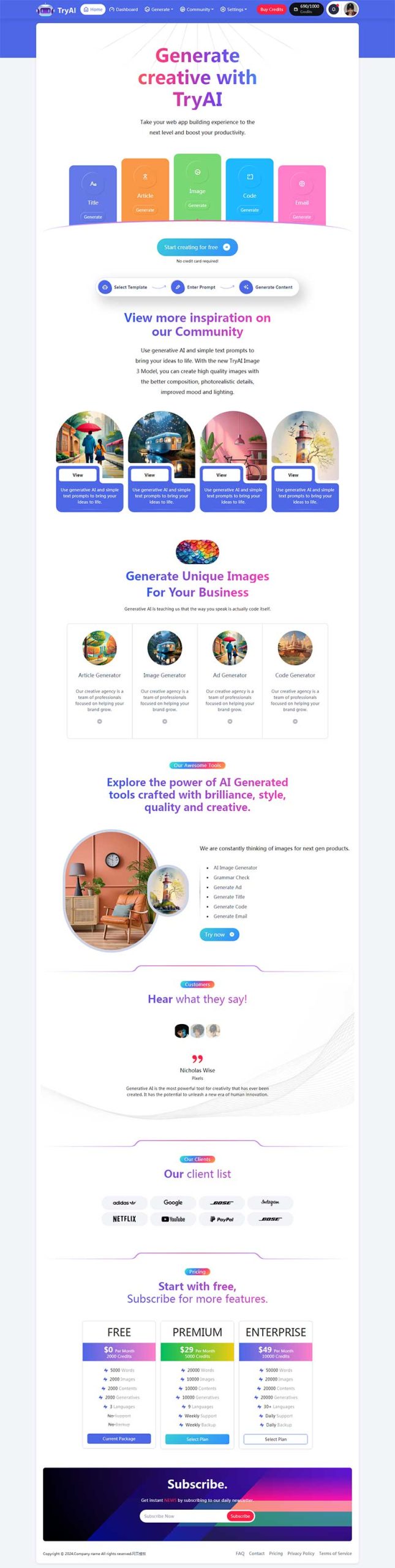 AI人工智能工具服务公司前端静态网站模板-源码分享网