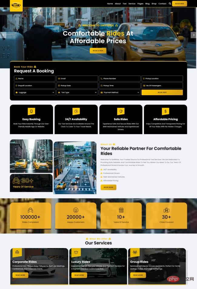 响应式旅行乘车服务HTML5网站模板-源码分享网
