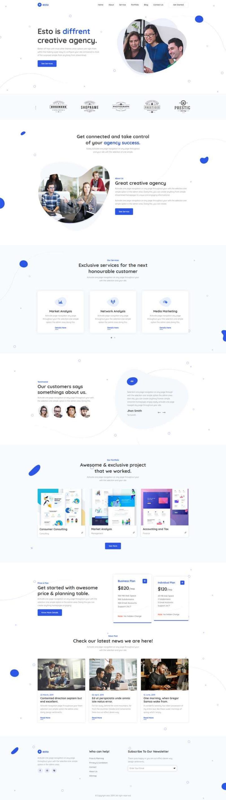 创意的微小企业工作室网站模板-源码分享网