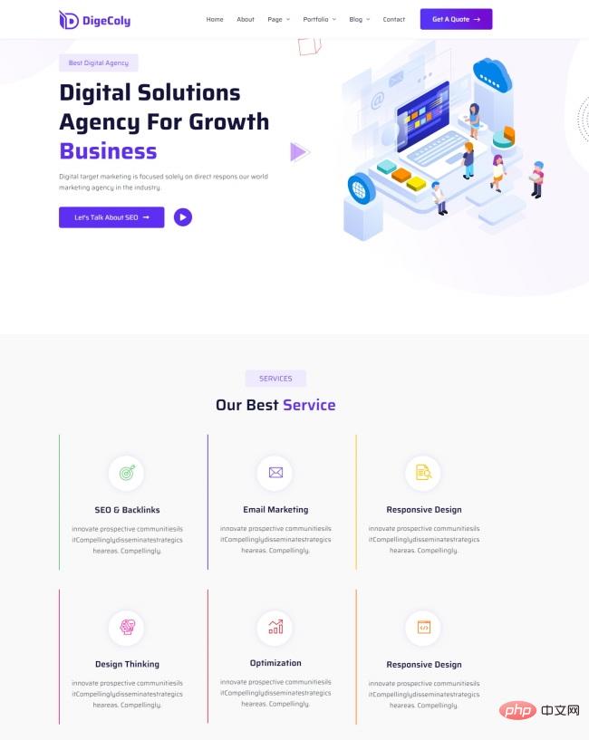 数字解决方案增长机构网站模板-源码分享网
