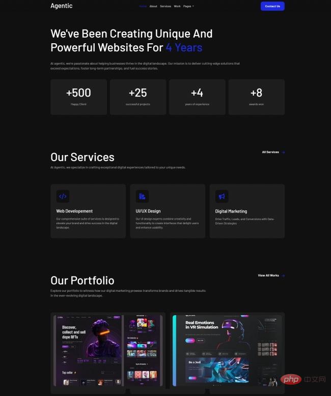 黑色风格数字代理服务机构网站模板-源码分享网