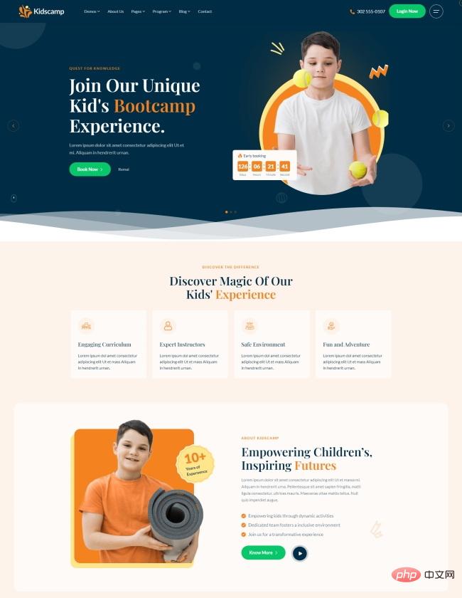 响应式儿童训练营网站模板-源码分享网