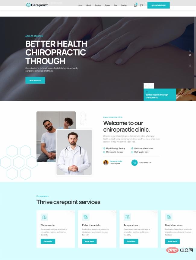 按摩推拿服务机构宣传网站模板