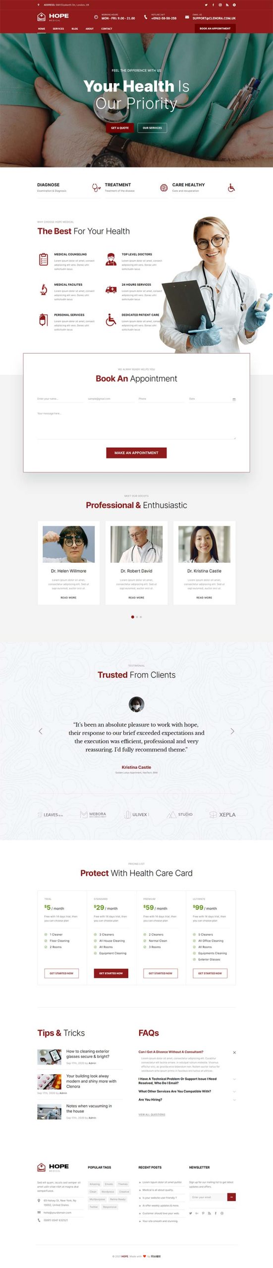 牙科门诊服务静态网站HTML5模板-源码分享网