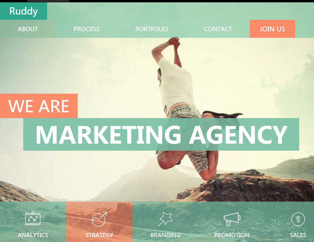 扁平自适应网站HTML5模板