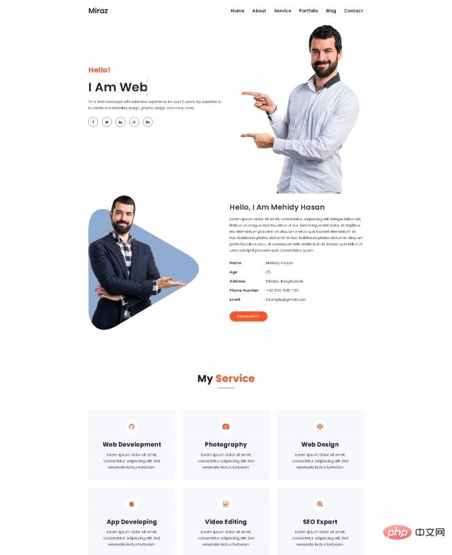 互联网公司岗位简历网页模板-源码分享网