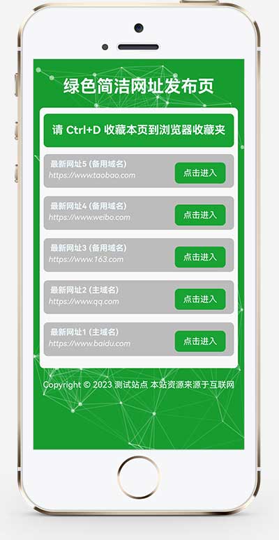 (自适应手机端)网址发布页面网站模板-源码分享网
