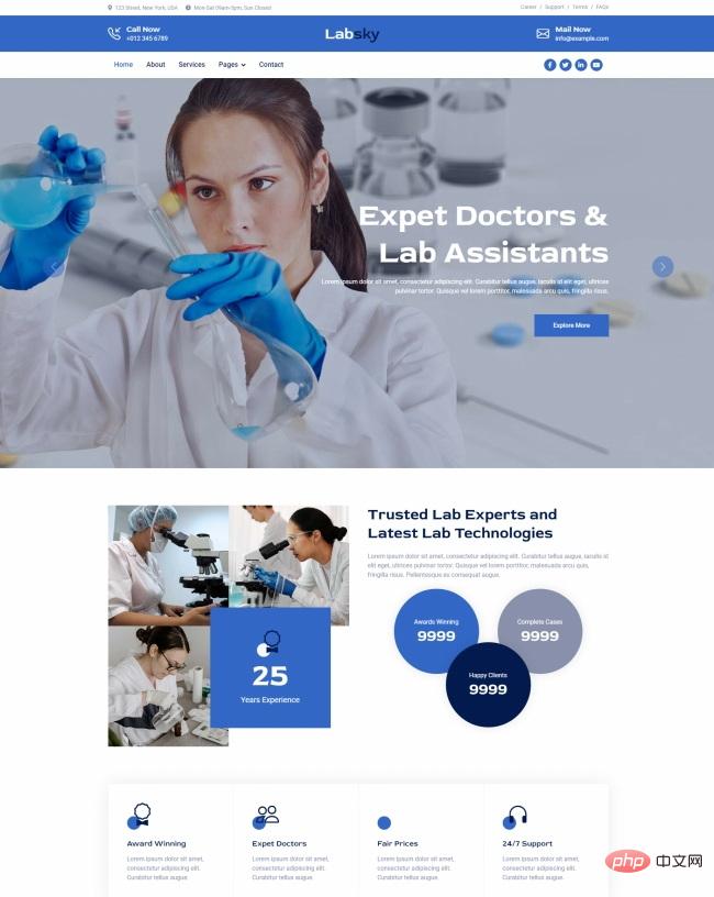 科学研究实验室宣传网站模板