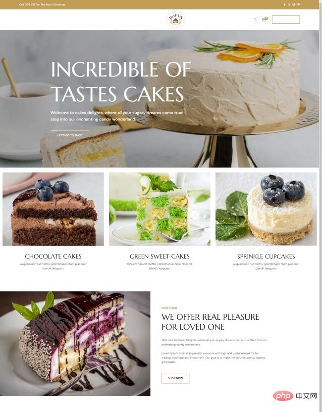蛋糕甜品美食宣传网站模板-源码分享网