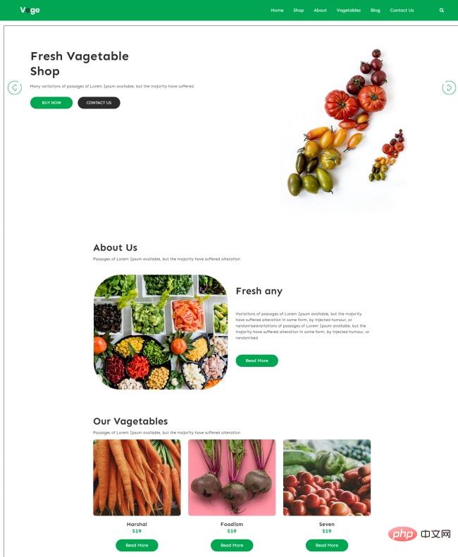 新鲜蔬菜店响应式网站模板-源码分享网