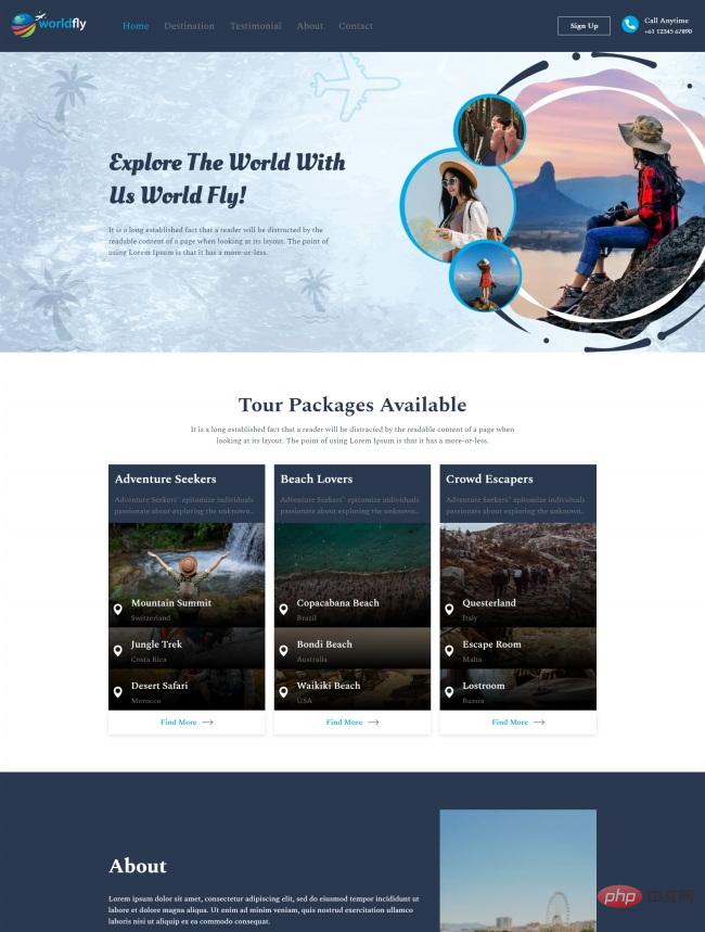 探索世界旅行套餐服务网站模板