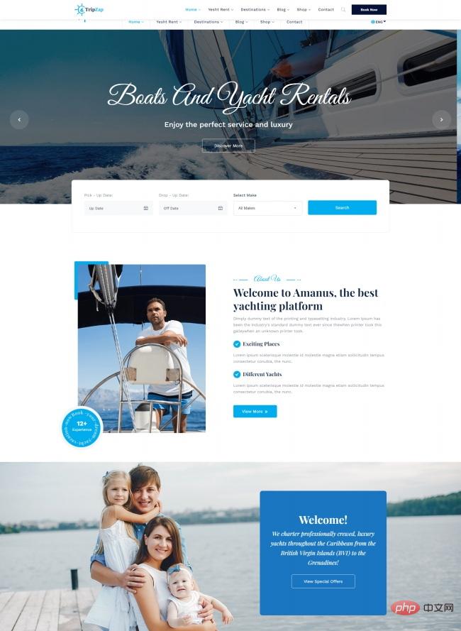 HTML5游艇租赁服务宣传网站模板