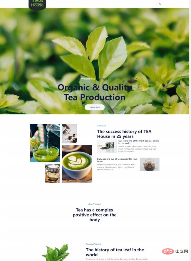 绿色健康有机茶叶宣传网站模板-源码分享网