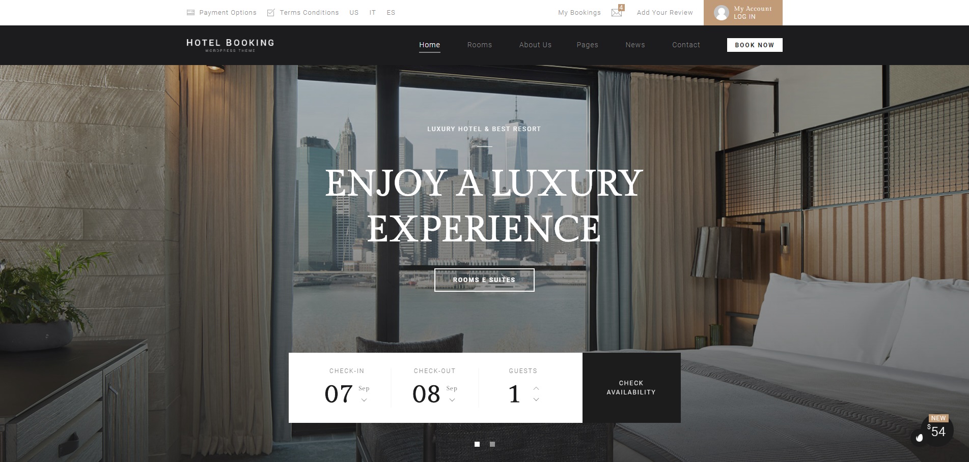 响应式WordPress酒店预订网站模板下载-HotelBooking-源码分享网