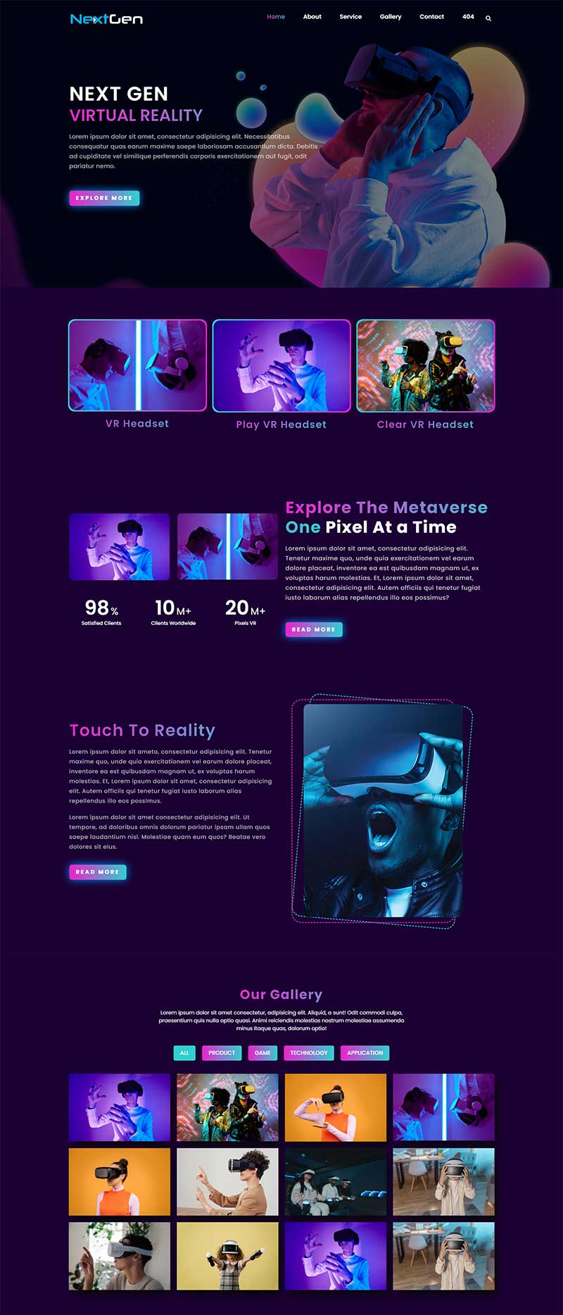 虚拟电子产品VR设备前端静态网页模板-源码分享网