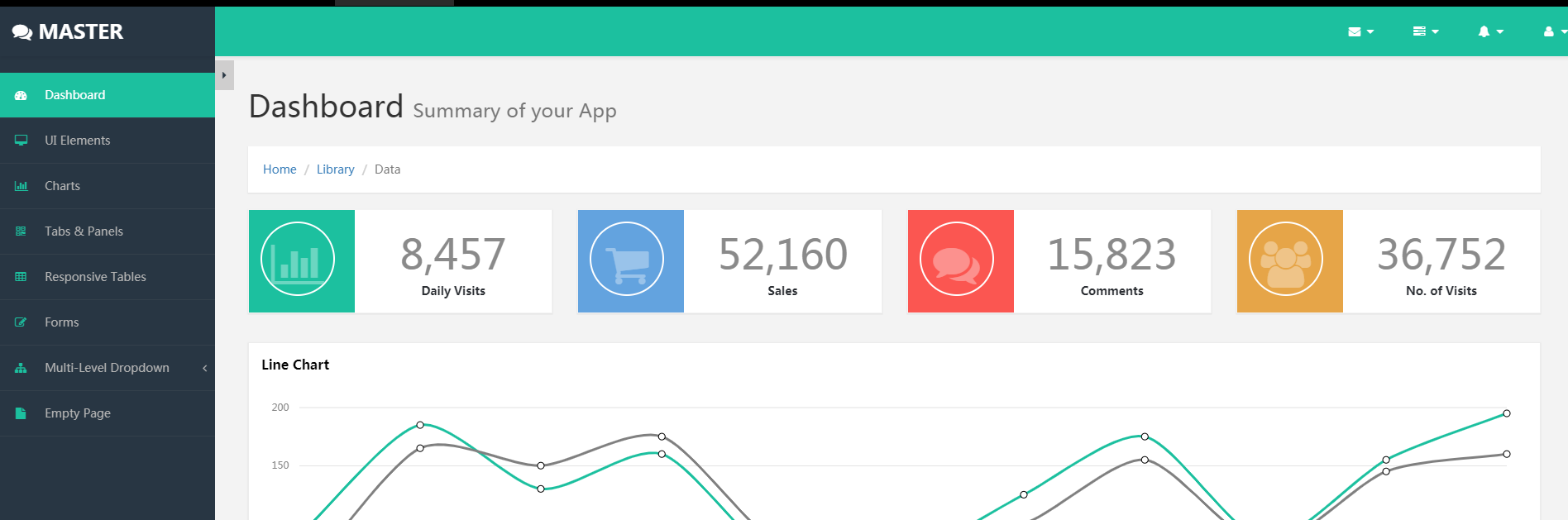 大气布局的bootstarp3后台管理模板-源码分享网