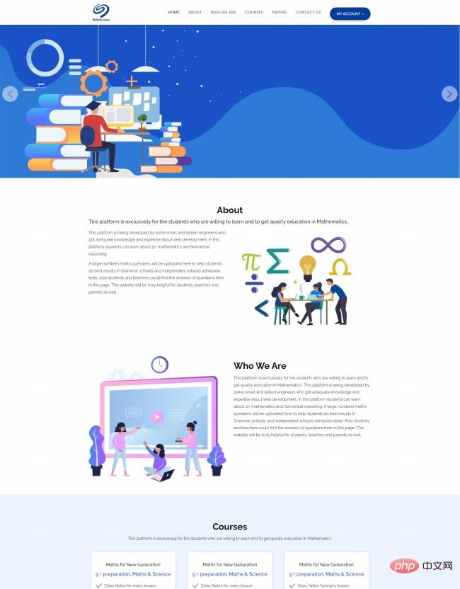 公益网络数学课程网站模板