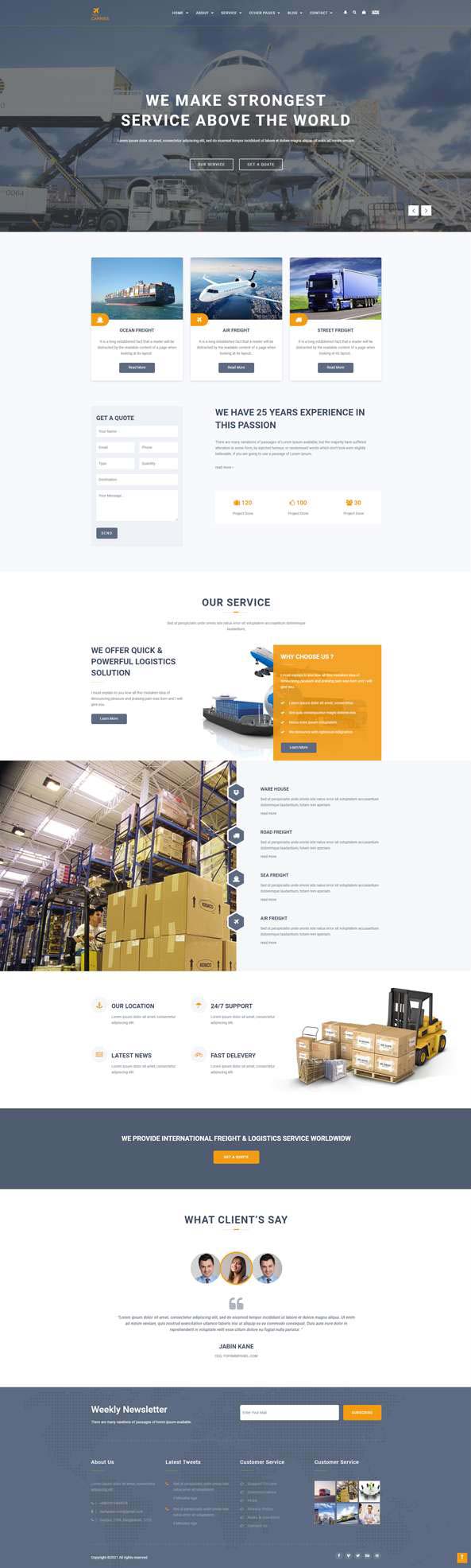 响应式html运输物流网站前端模板下载-源码分享网