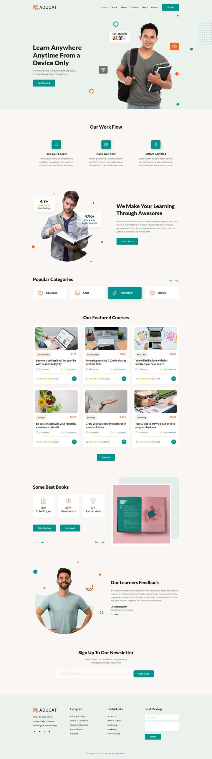 响应式在线课程教育网页模板-源码分享网