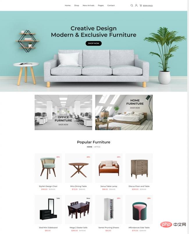 Bootstrap4家具在线商城网站模板-源码分享网